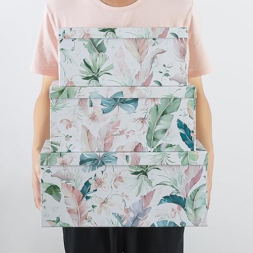 Miniatura 3 de Soul & Lane Jardin Jewel - Juego de 3 cajas de cartón con tapa para guardar recuerdos y fotos, cajas de regalo para regalos