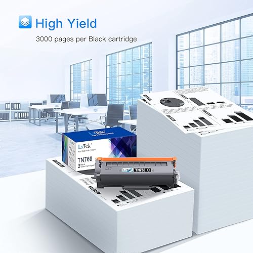 Miniatura 3 de LxTek Cartucho de tóner de repuesto compatible para Brother TN760 TN 760 TN730 TN 730 compatible con bandeja MFC-L2710DW HL-L2350DW HL-L2370DWXL