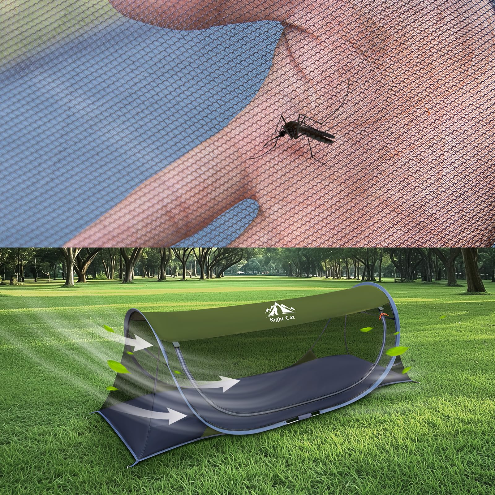 Night Cat Mosquitera Plegable 1 Persona para Trekking Camping