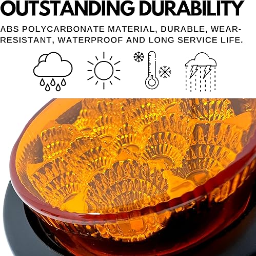 Miniatura 3 de Kit de 10 luces LED redondas ámbar de 2.5 luces de marcador lateral, 13 diodos, con ojales, alambre, coleta, camión, remolque, Rv, montaje