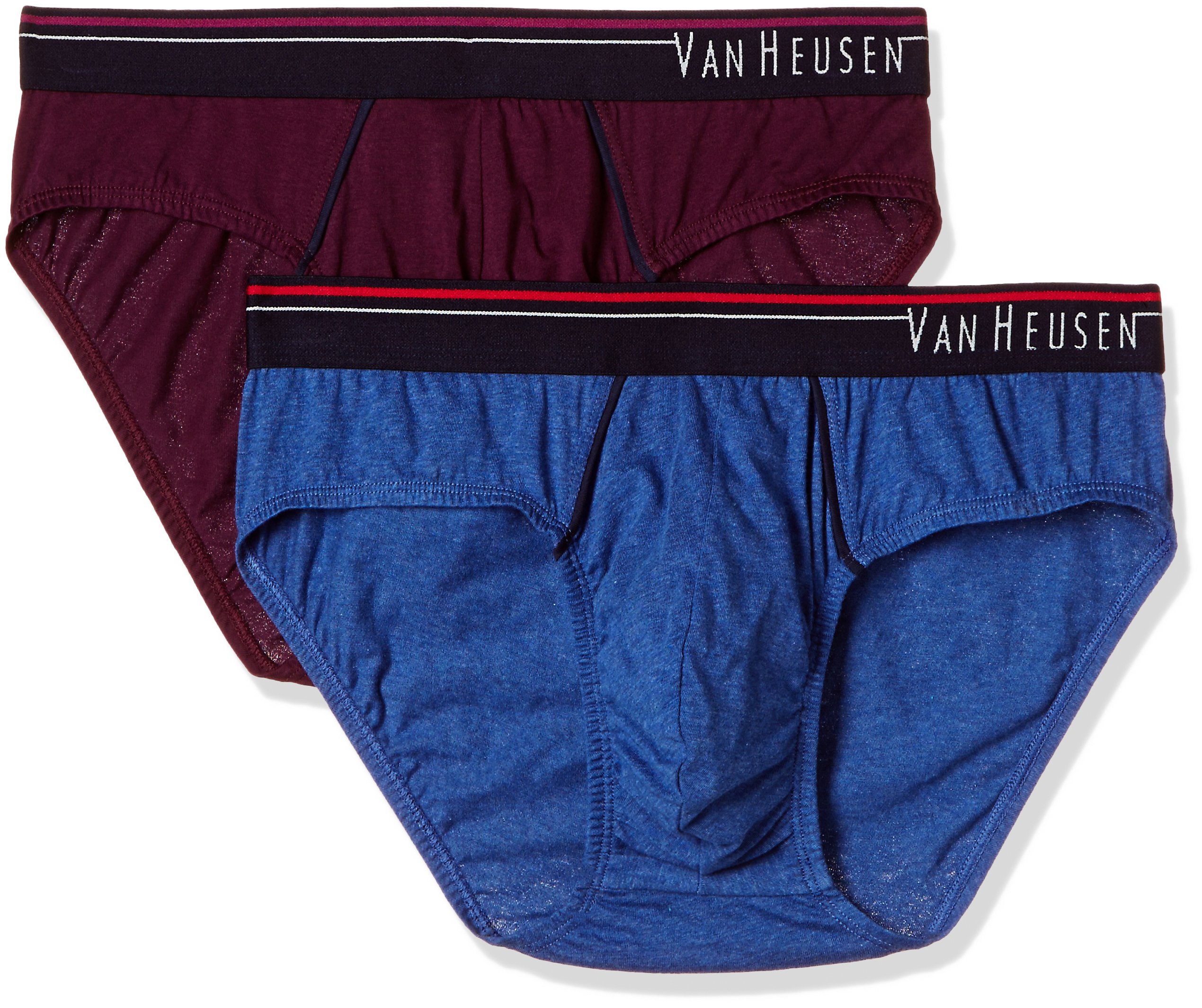 Men's Cotton Antibacterial Brief(Pack of 2) (10003_Denim Mel, Winter Bloom_Medium_blue_M)-image-2
