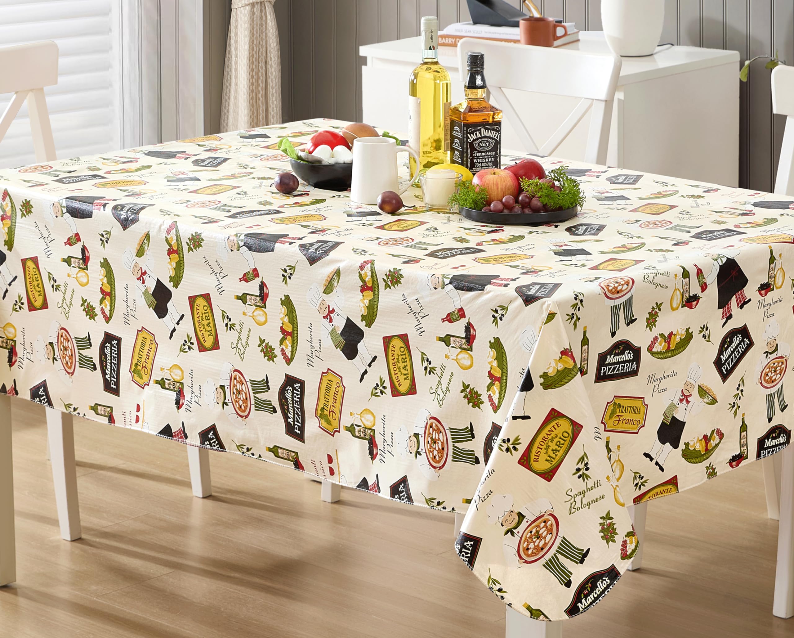 Amazon.com: Newbridge 60 x 84 Inch Rectangle Vinyl Tablecloth with