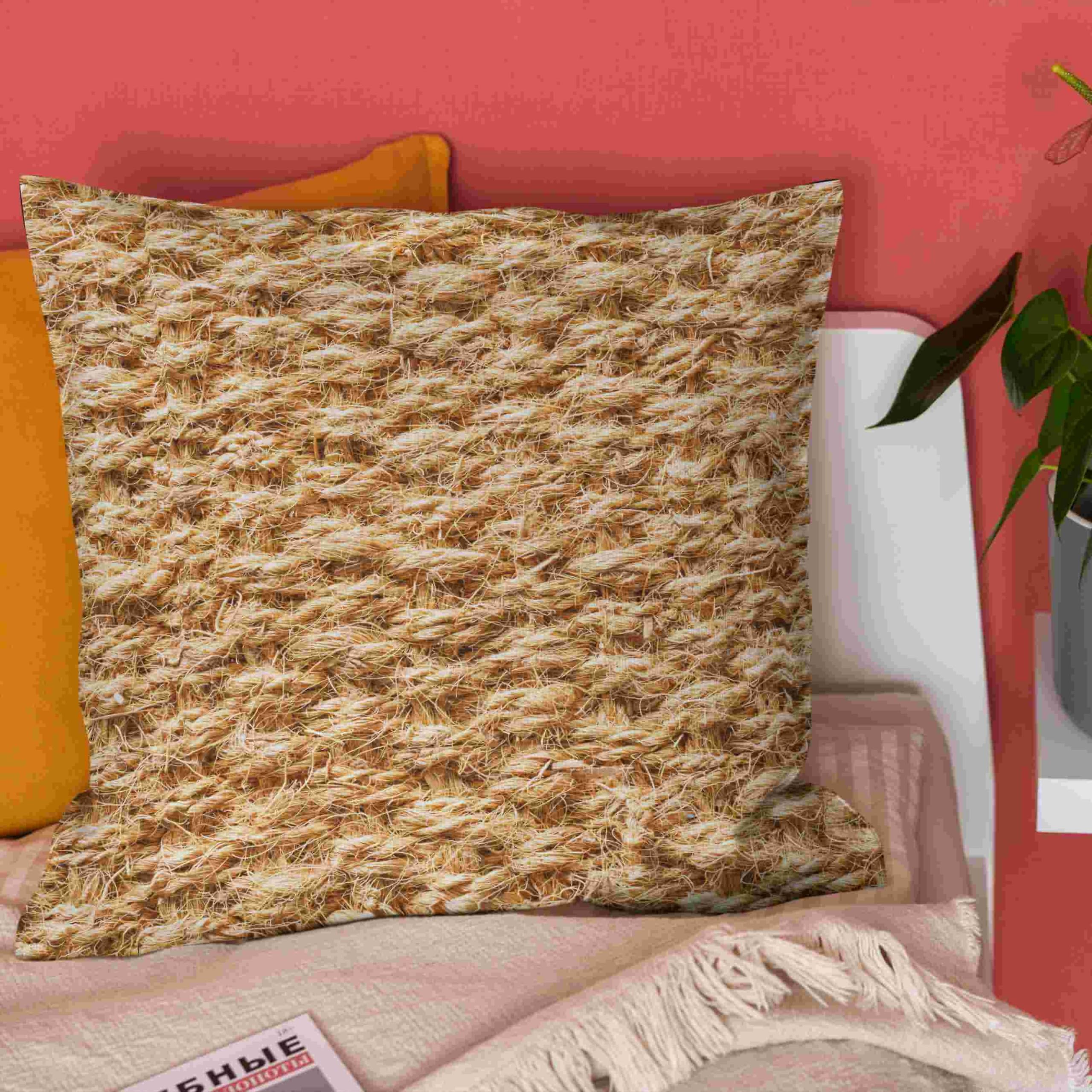 Fundas de almohada de lino para sofá, fundas de cojín coloridas de repuesto para sofá al aire libre, 50 x 50 cm, fundas de almohada impermeables de grano de madera, fundas de cojín para