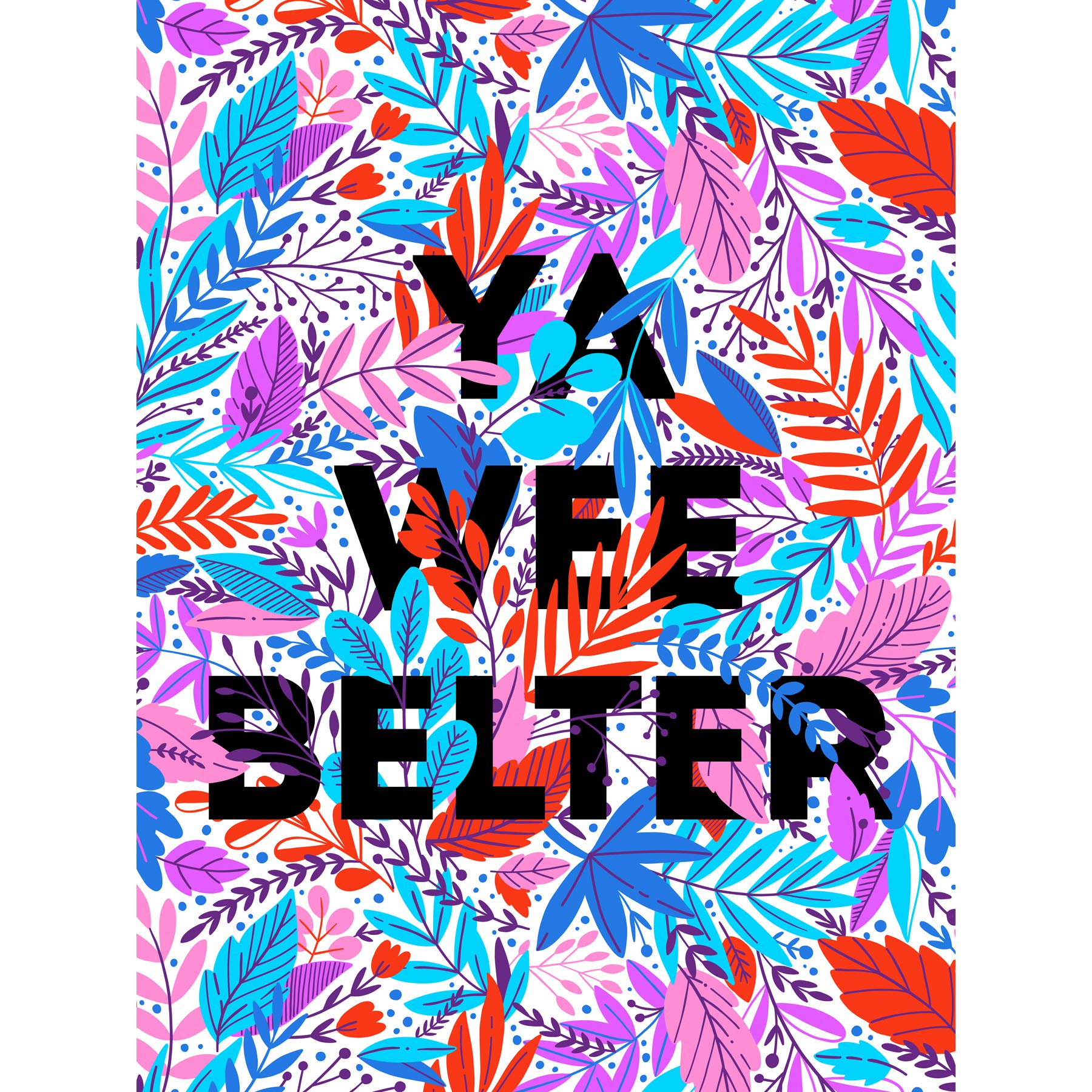 Wee Blue Coo Woven Flower Typography Scotland Wee Belter Premium Wall Art Canvas Print 18X24 Inch