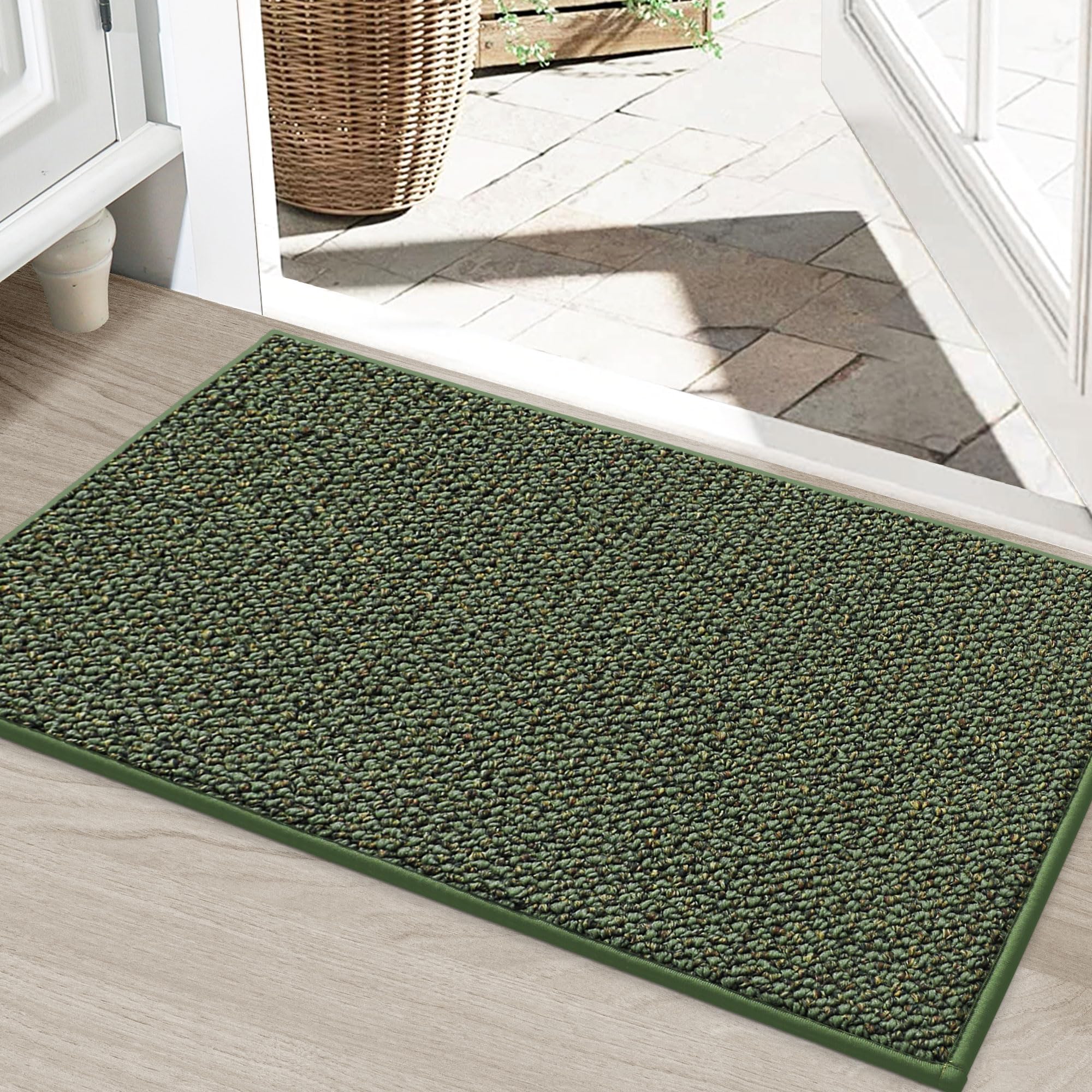 BEQHAUSE Dirt Trapper Door Mat 24" x 36", Non-Slip Washable Doormats Entrance Mat, Dirt Resistant and Absorbent Welcome Mat, Low Profile Floor Mats
