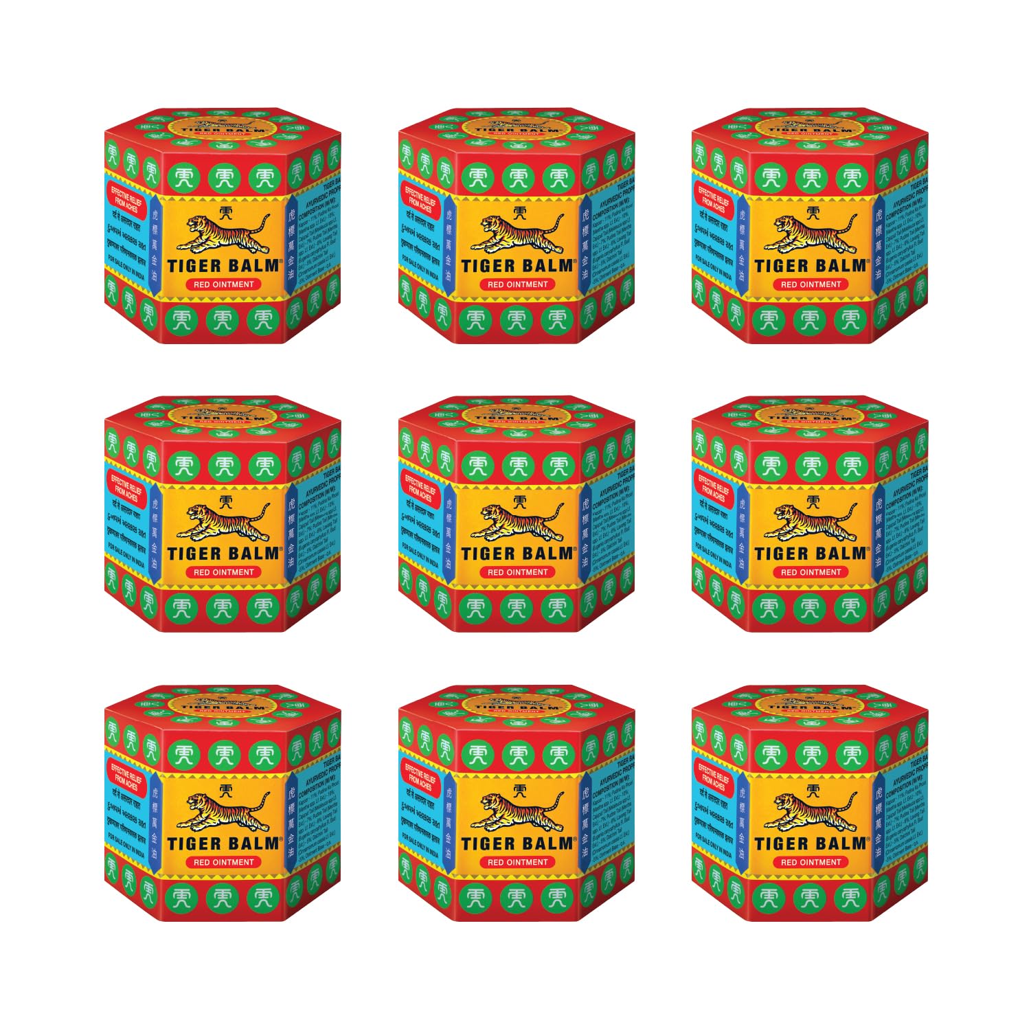 Red Ointment | 21ml each | Pack of 9 | Ayurvedic Pain Relief Balm | for Effective Relief from Back Pain, Body Pain, Knee Pain, Muscular Ache & Sprain | Combo Pack