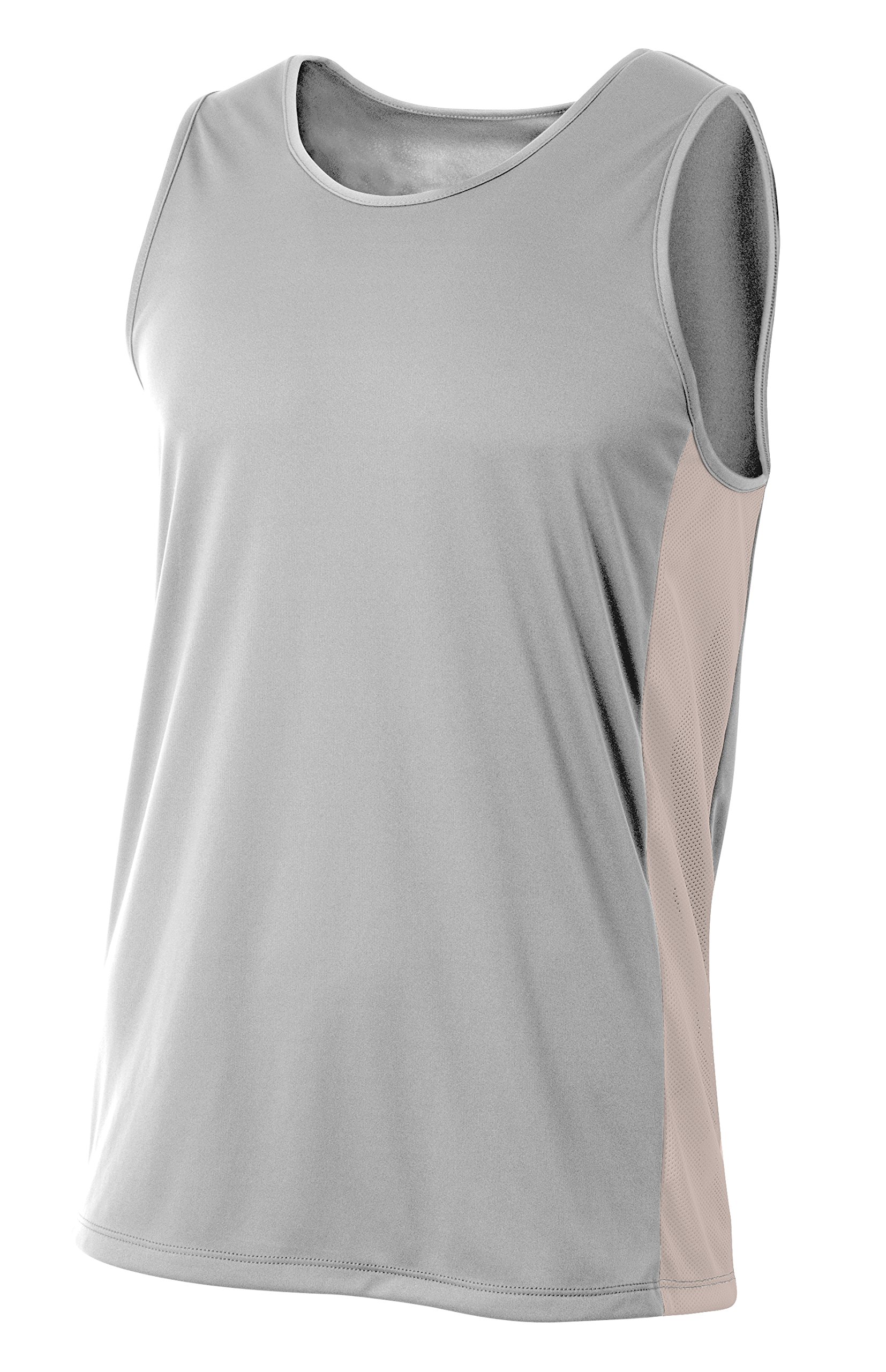 A4Pacer Singlet, XS, Silver/White
