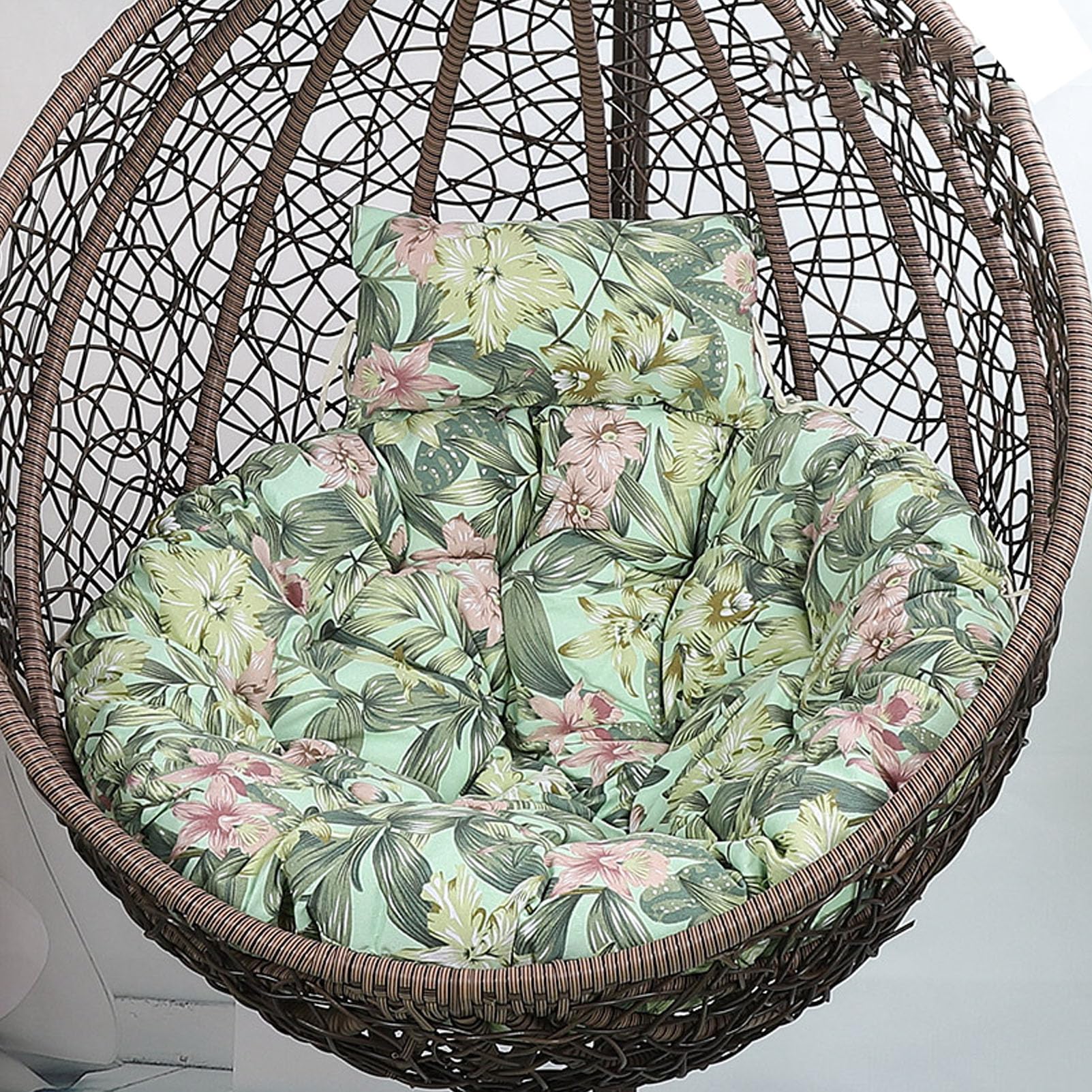 Swing Cushion for Hanging Egg Chair, Wicker Rattan Hammock Chair Pad Replacement Cushion Egg Chair Cushion with Removable Invisible Zipper for Indoor Outdoor Bedroom Patio Garden(Size:Diameter 120cm,C