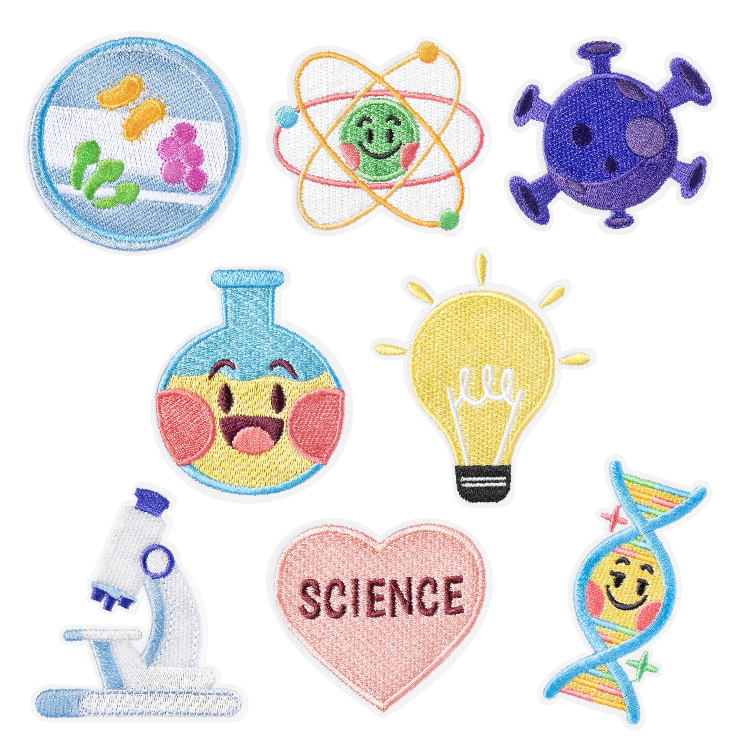 Amazon.com: 8Pcs Science Iron on Patches Cute Cartoon Physics Biology ...