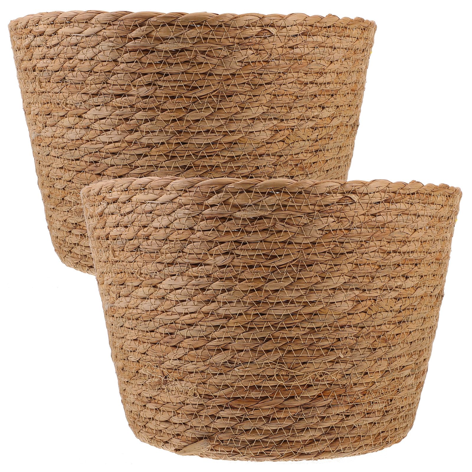 Panier à plantes en paille pour cacher les pots laids - Lot de 2 tressés effet décoratif
