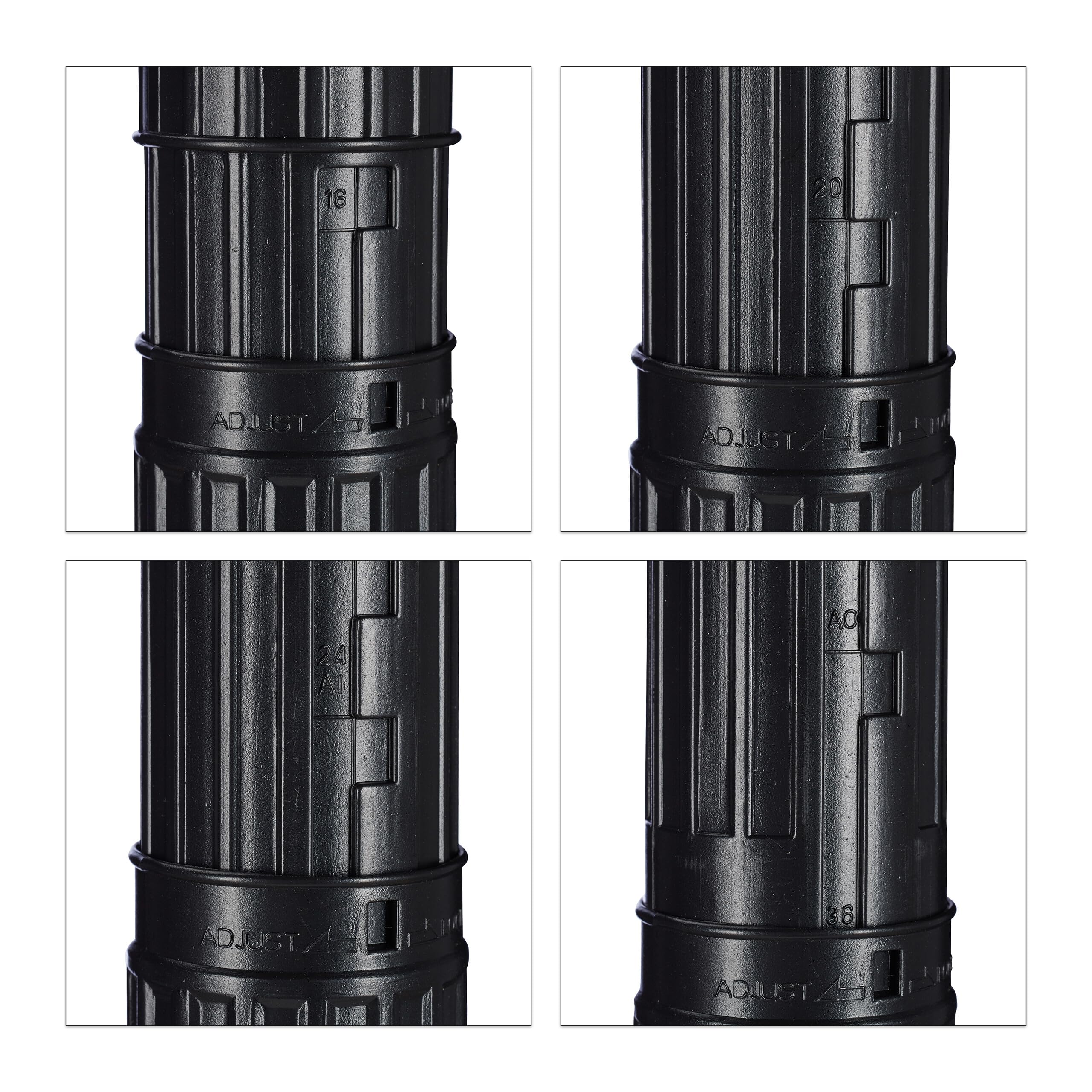 Relaxdays Tube de Transport pour Poster et Dessin, Format 0A, Extensible 64-107 cm, Noir et Gris