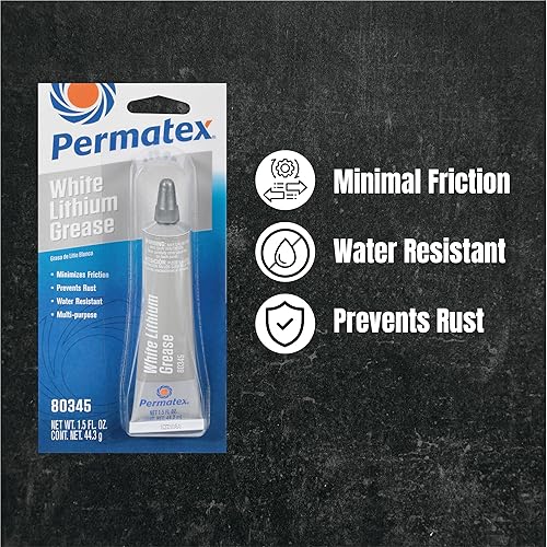 Miniatura 2 de Permatex 80345-12PK Grasa de litio blanca, 1.5 onzas (paquete de 12)