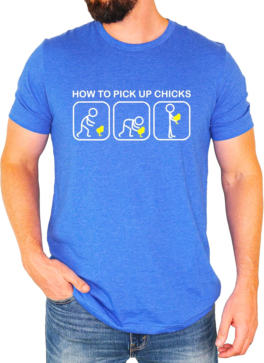 How to Pick Up Chicks Funny Meme Shirt for Men Humorous Joke Tee for Guys
