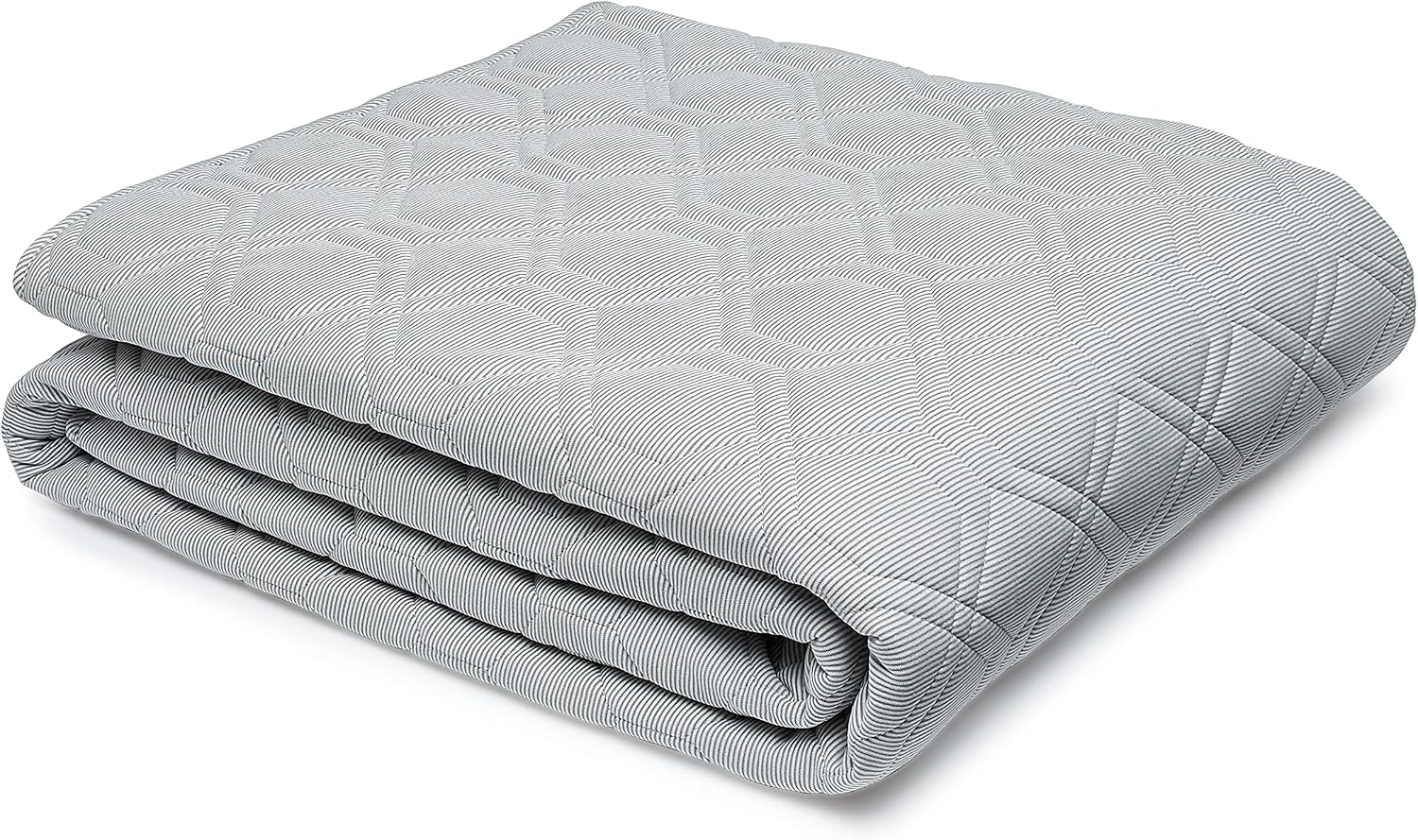 Amazon Basics Cotton Jersey Blend Quilt Bedspread - Twin/TwinXL, Stripe