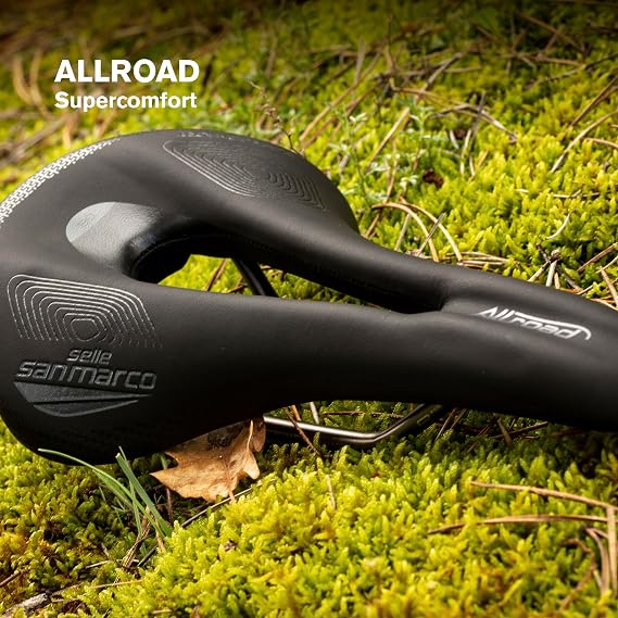 Selle San Marco Allroad Supercomfort Racing Saddle: Black/Black Wide (L3)