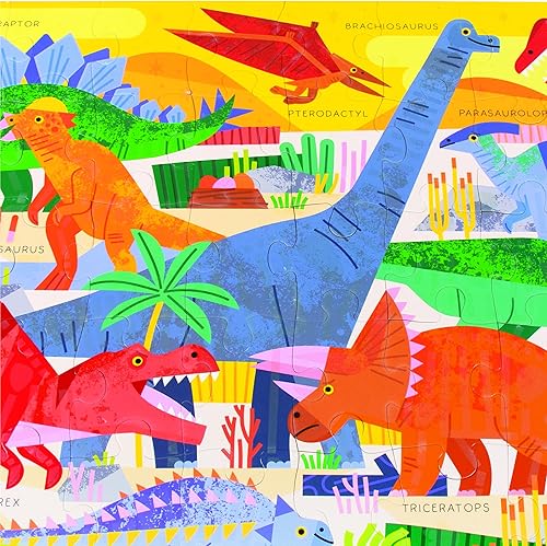 Miniatura 3 de Chuckle & Roar Rompecabezas de piso de dinosaurio que brilla en la oscuridad, rompecabezas preescolar gigante de 50 piezas, rompecabezas de piso