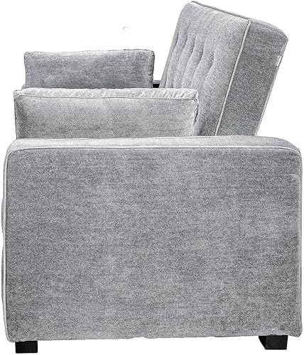 Miniatura 4 de Serta Ainsley - Sofá cama convertible de 72.6 pulgadas, tamaño Queen, Dreamcoil Comfort, tela tejida suave, color gris claro