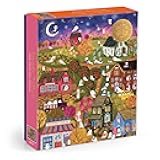 Spooky Village – 1000 Piece Foil Joy Laforme Jigsaw Puzzle Featuring Spooky Artwork of Ghostly Village During Halloween
