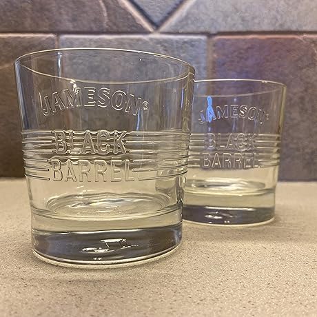 Jameson Irish Whiskey Black Barrel Glasses
