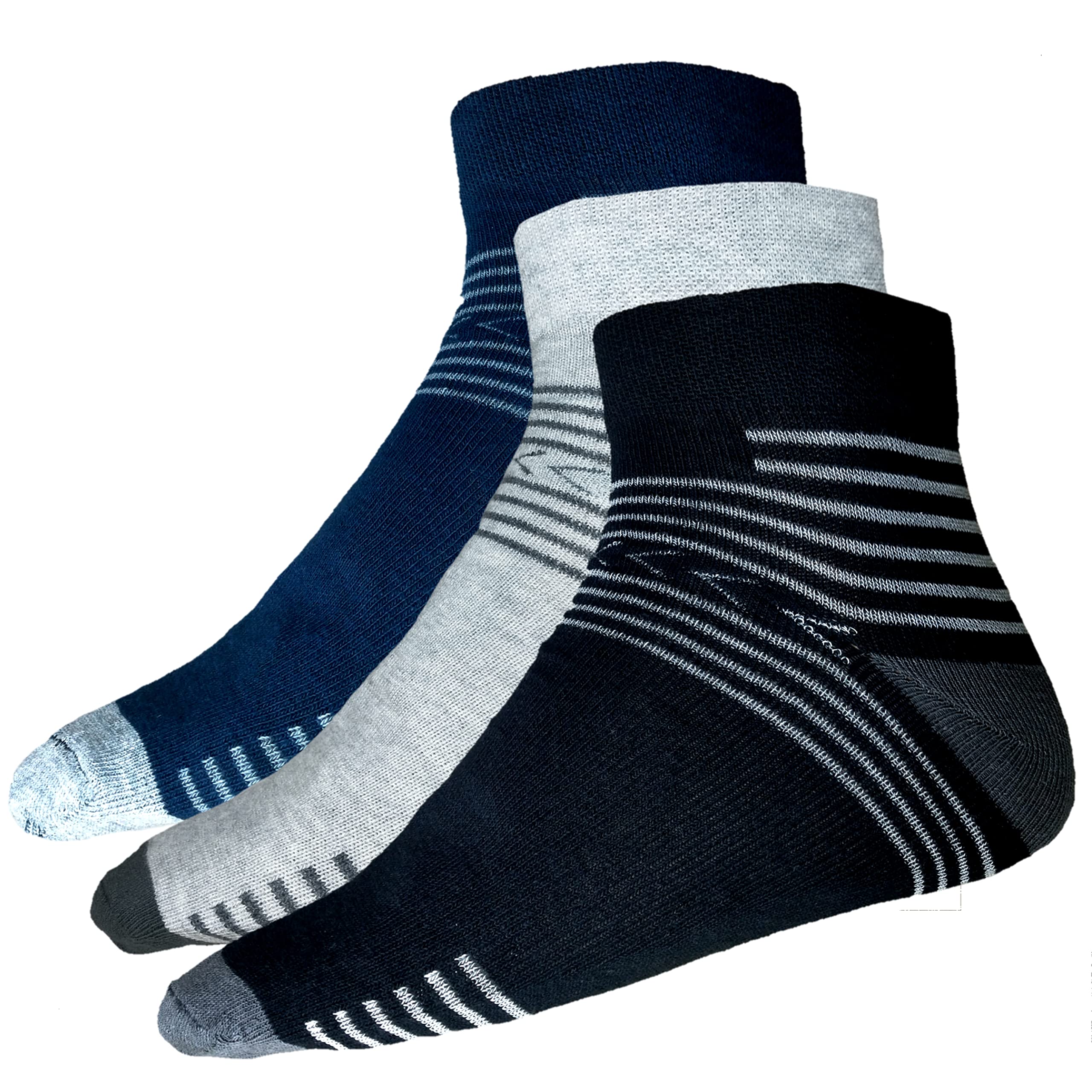Men's Premium Cotton Sports Linig Ankle Socks, Pack of 3