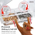 iBorn 2026 New Window Bird Feeders for Outdoors Wind-Proof Tray Lock,Cardinal Bird Feeder with Strong Suction Cups for Window Bird Watching, Chewproof PC, for Parent &Child