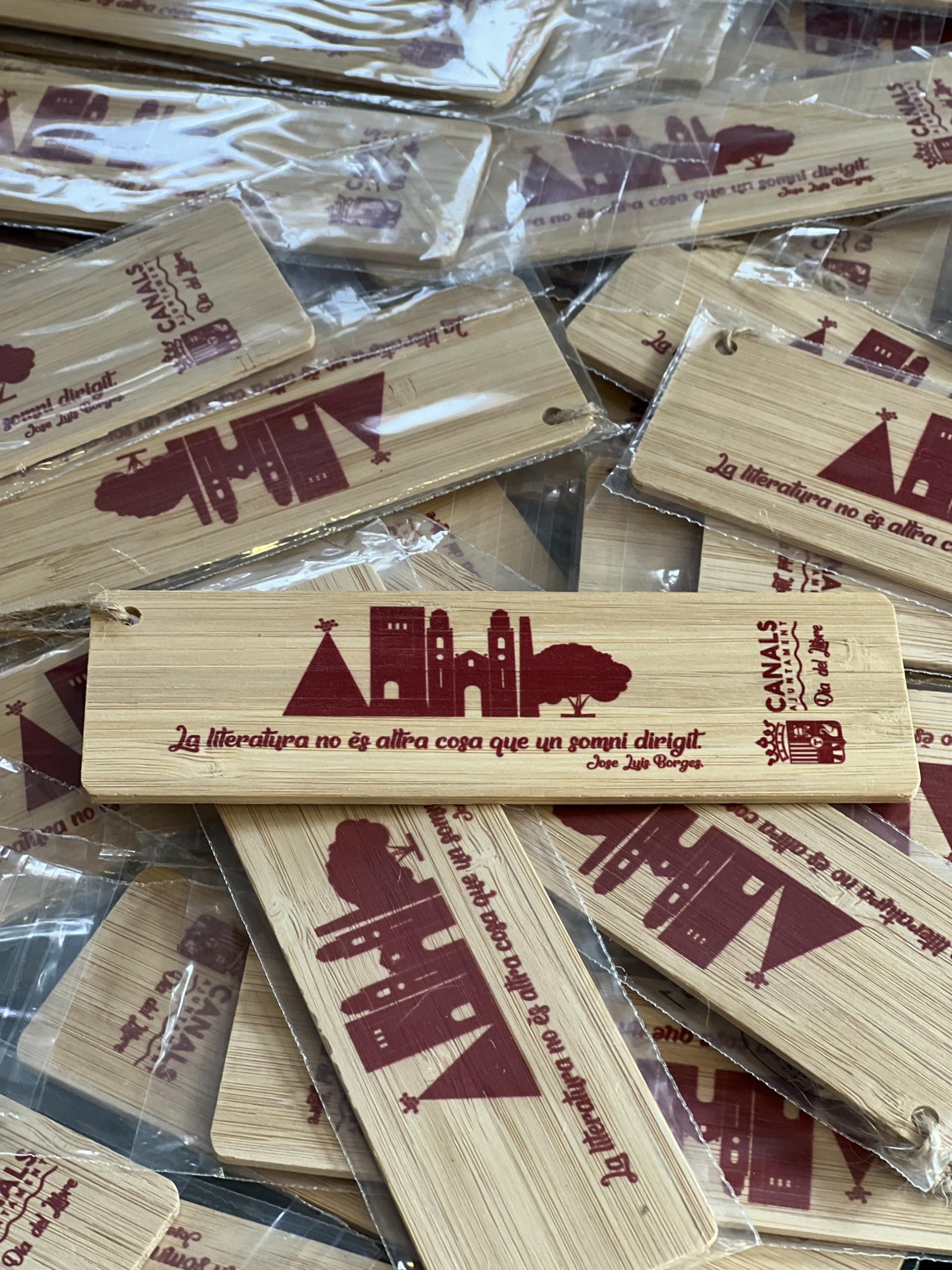 Pack de 20 Marcapáginas de Bambú Personalizados para Boda, Comunión, Bautizo