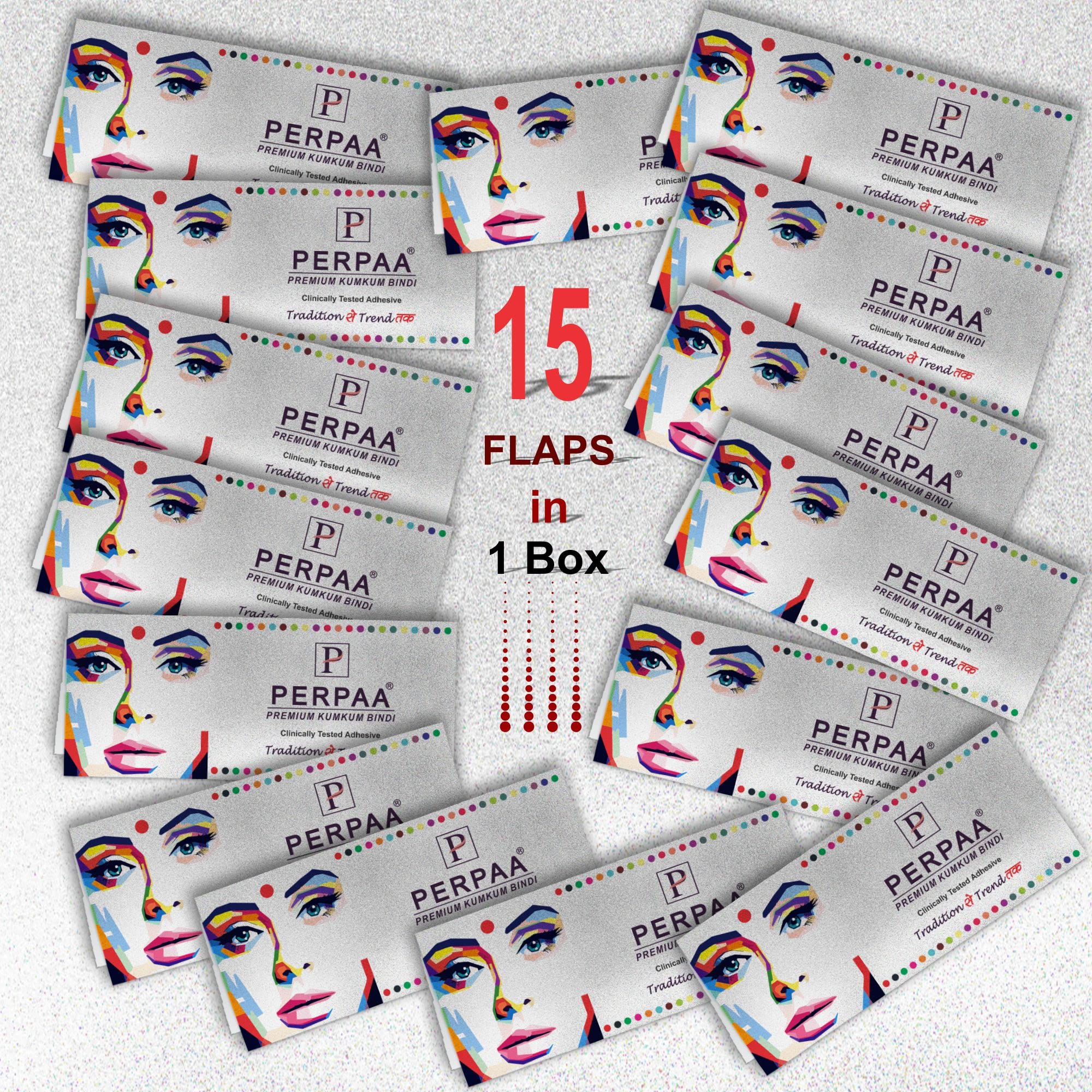 PERPAA Kumkum Dark Maroon Round Bindi Book for Ladies Forehead Pack of 2-15 Flaps Each Box (Stick On) (01, Diameter 15mm) 3