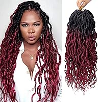 Vista 18 de LOSMOEER Cabello de ganchillo sintético de 12 pulgadas, 7 paquetes de cabello de ganchillo Goddess Locs para mujer, trenzas de ganchillo suaves