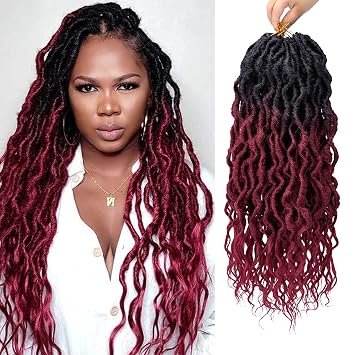 Goddess Locs Crochet Hair for Black Women Faux Locs Crochet Braids | Soft,Pre Looped,Easy Instal,Synthetic Hair,6 Packs,24 Inch,OTBug