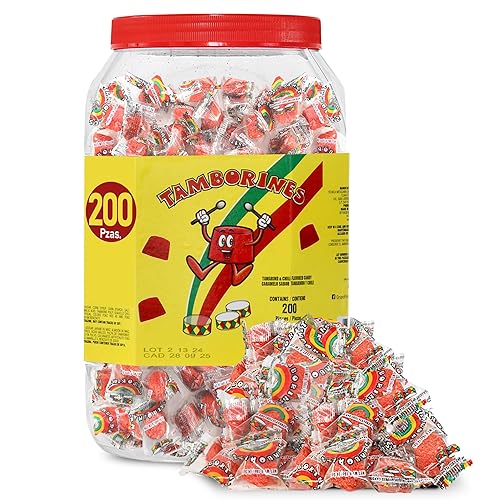 Miniatura 9 de Tamborines Enchilados - Caramelo caliente mexicano 100 piezas 1585 onzas