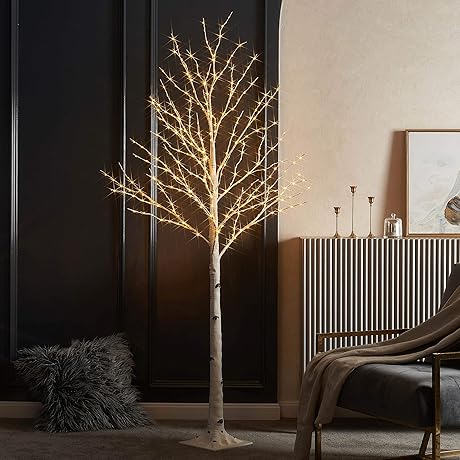 Lighted Twig Birch Tree Holiday Decoration