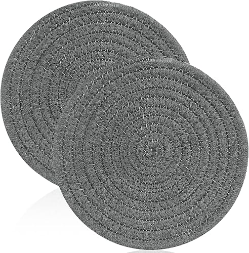 ABenkle Juego de salvamanteles para ollas calientes de 100 algodón 100 algodón posavasos redondos almohadillas calientes manteles individuales de