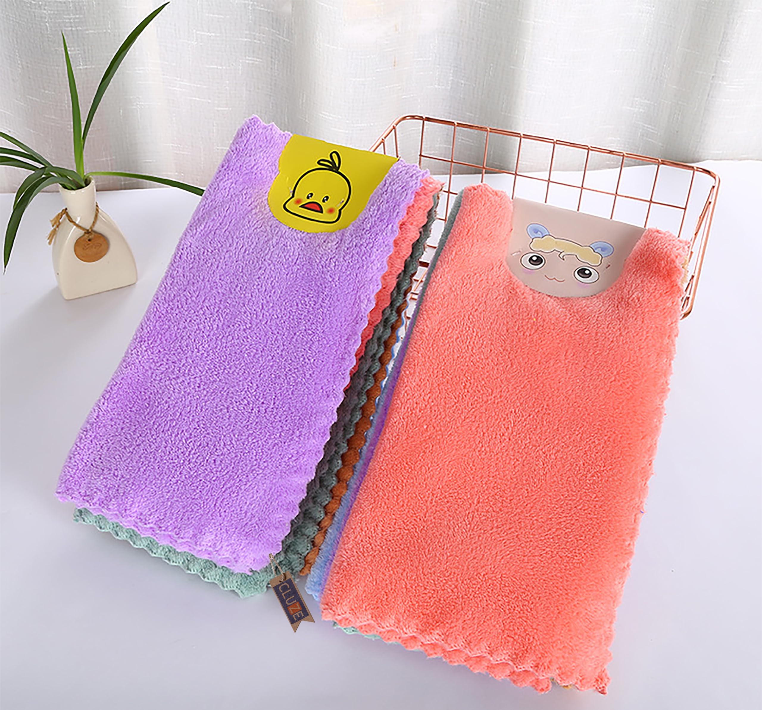 CLUZE Soft Microfibre Handkerchiefs for Women/Small Size Rumal/Skin Care Hanky/Plain Pastel Colored Face Towels/Super Absorbent Hand Towels for Girls & Kids/ 25 * 25 cm/ 400 GSM (Pack of 6)-picture-36