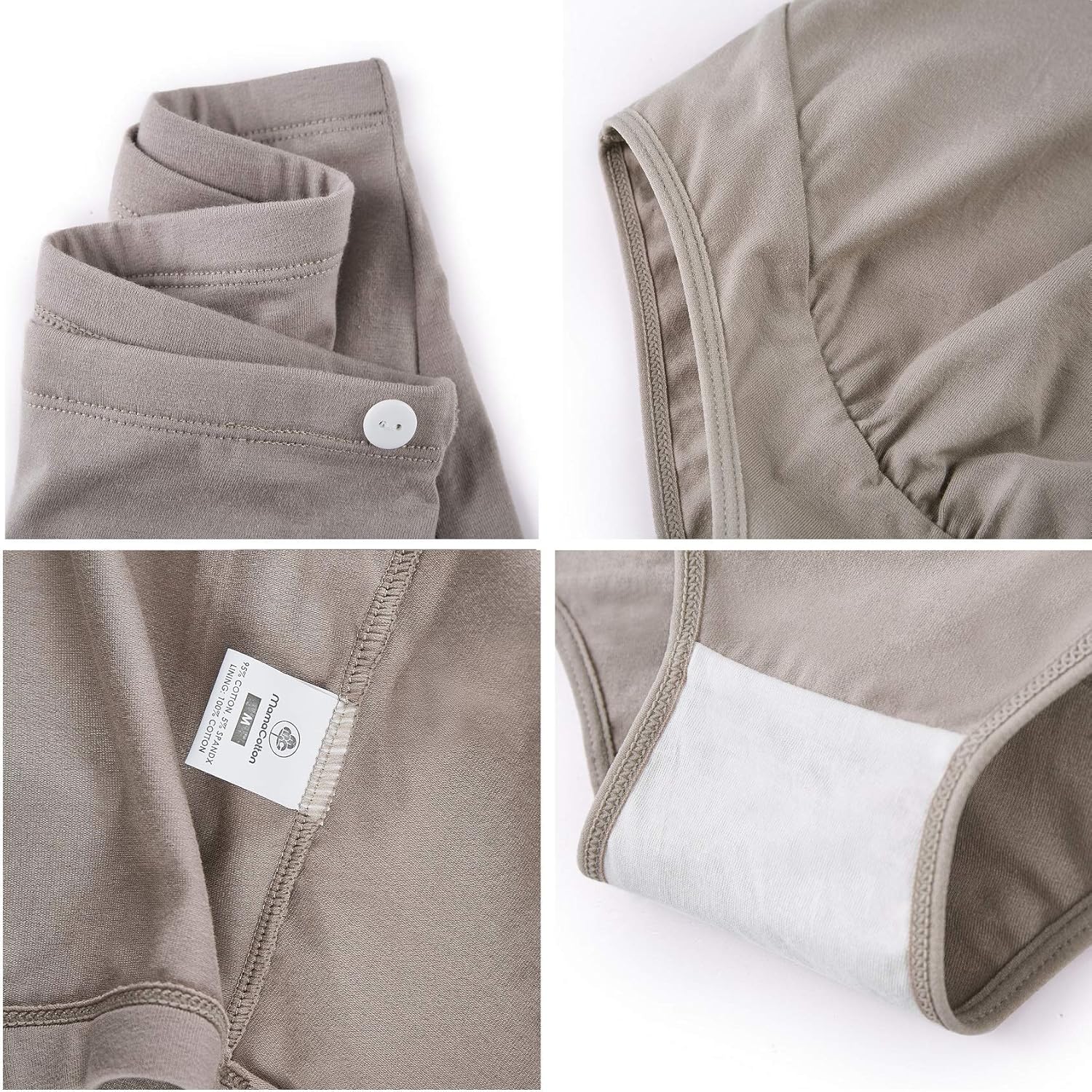 Mama Cotton Women's Over The Bump Maternity Panties High Waist Full Coverage Pregnancy Underwear Multi-Pack (S-4XL) - Image 4