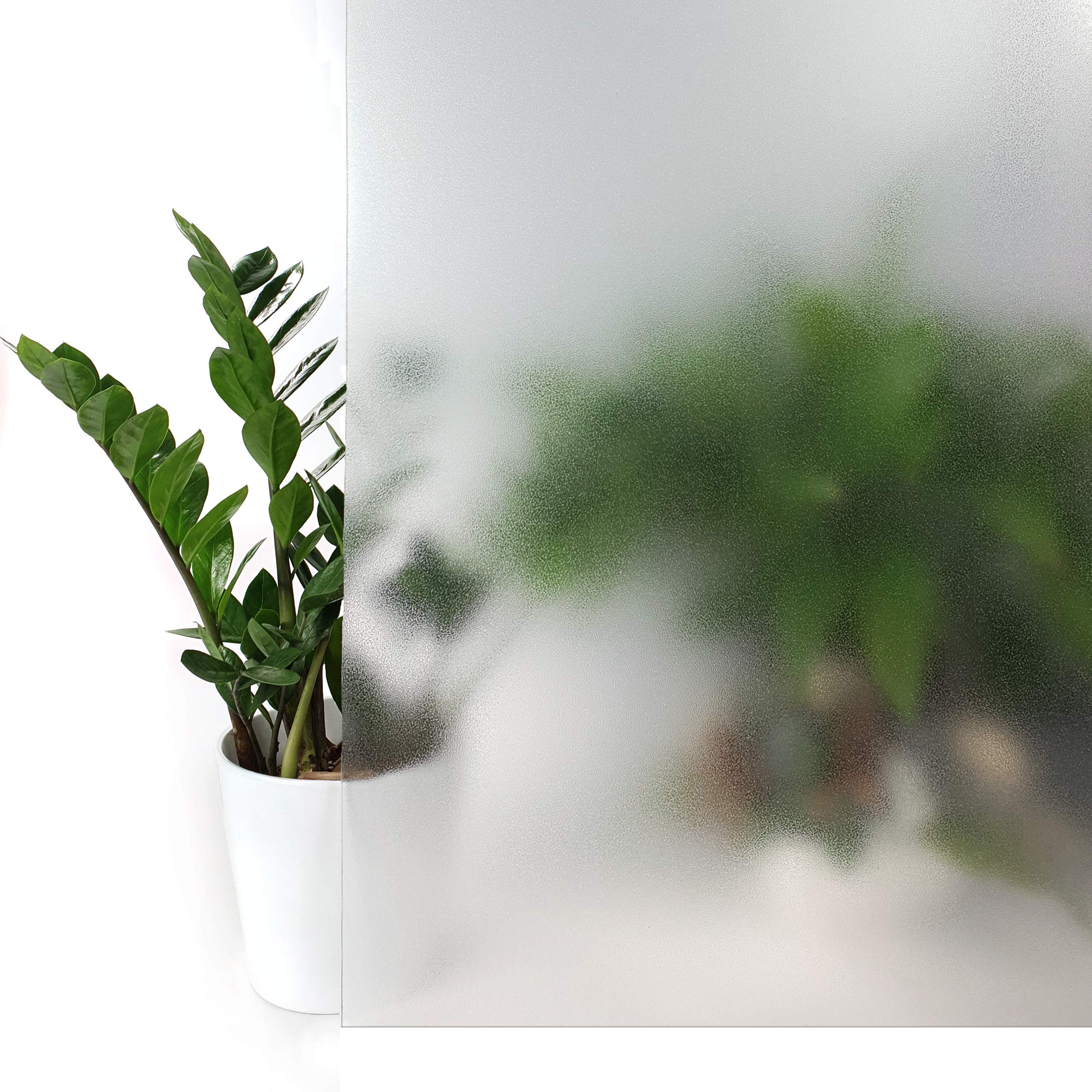 Folia okienna statyczna bezklejowa do szyb dekoracja ozdobna bez kleju do szkła okien kabiny prysznicowej ochrona przed UV prywatność 45x1500 cm Szkło Mrożone