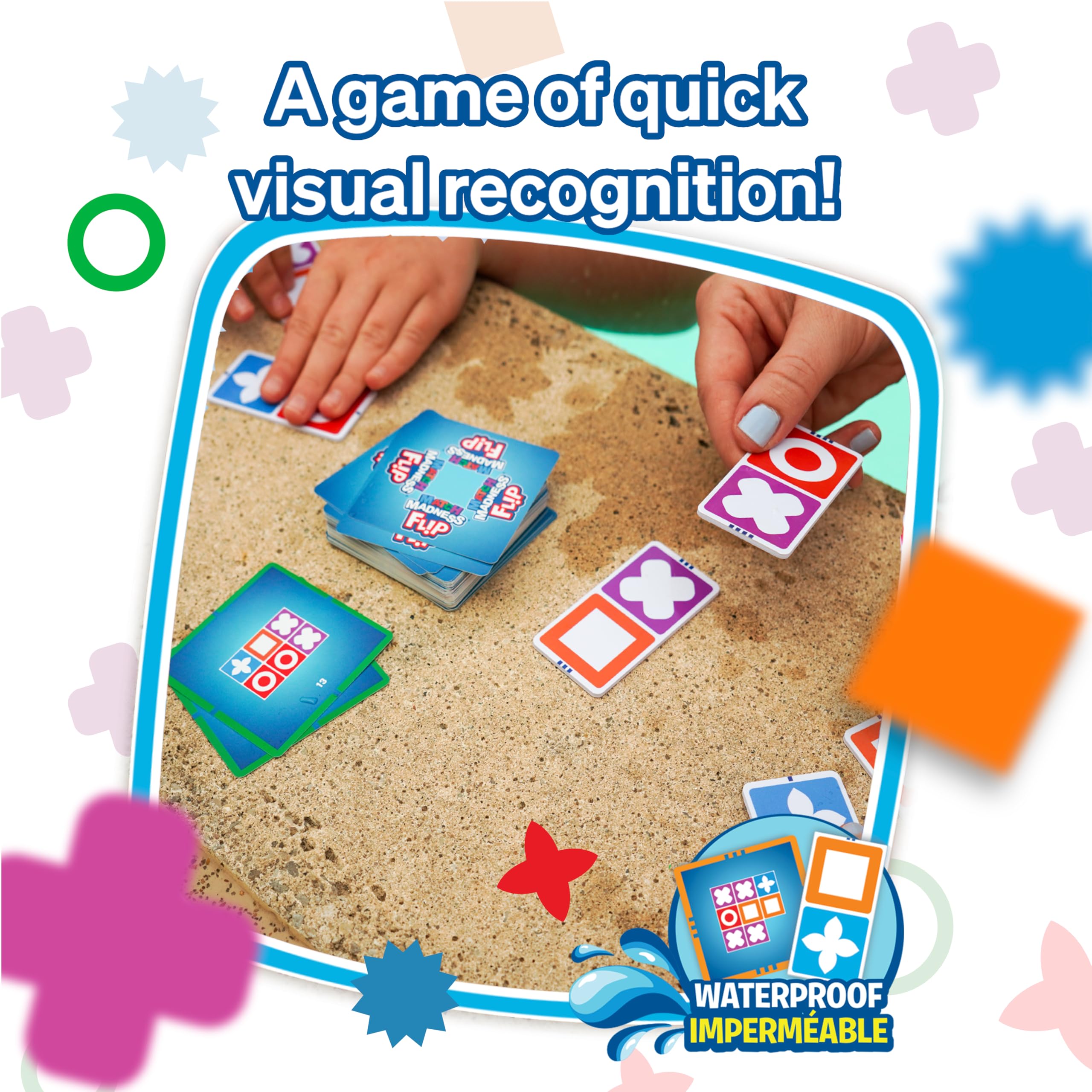 Foxmind Jeux : Match Madness Flip - Jeu de puzzle assorti aux motifs de voyage, développe la résolution de problèmes - Logic-Fine motricité - Enfants 7 ans et plus, 1 à 2 joueurs