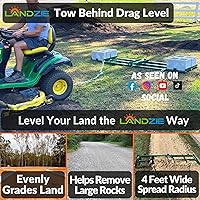 Vista 2 de LANDZIE - The Original 4FT Drag Harrow Driveway Grader, 46 LB Heavy Duty Tow Behind Lawn and Landscape Rake, Gravel Driveway Drag, Power Rake , Lawn