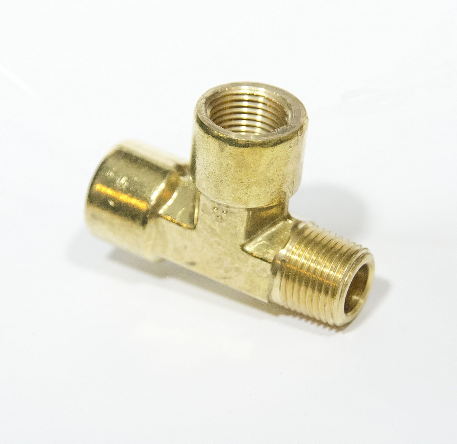 FASPARTS 3/8" NPT Male/Female MPT/FPT MIP/FIP 3 Way Street Tee High Quality Forged Brass Fitting Fuel / Air / Water / Boat / Gas / Oil WOG