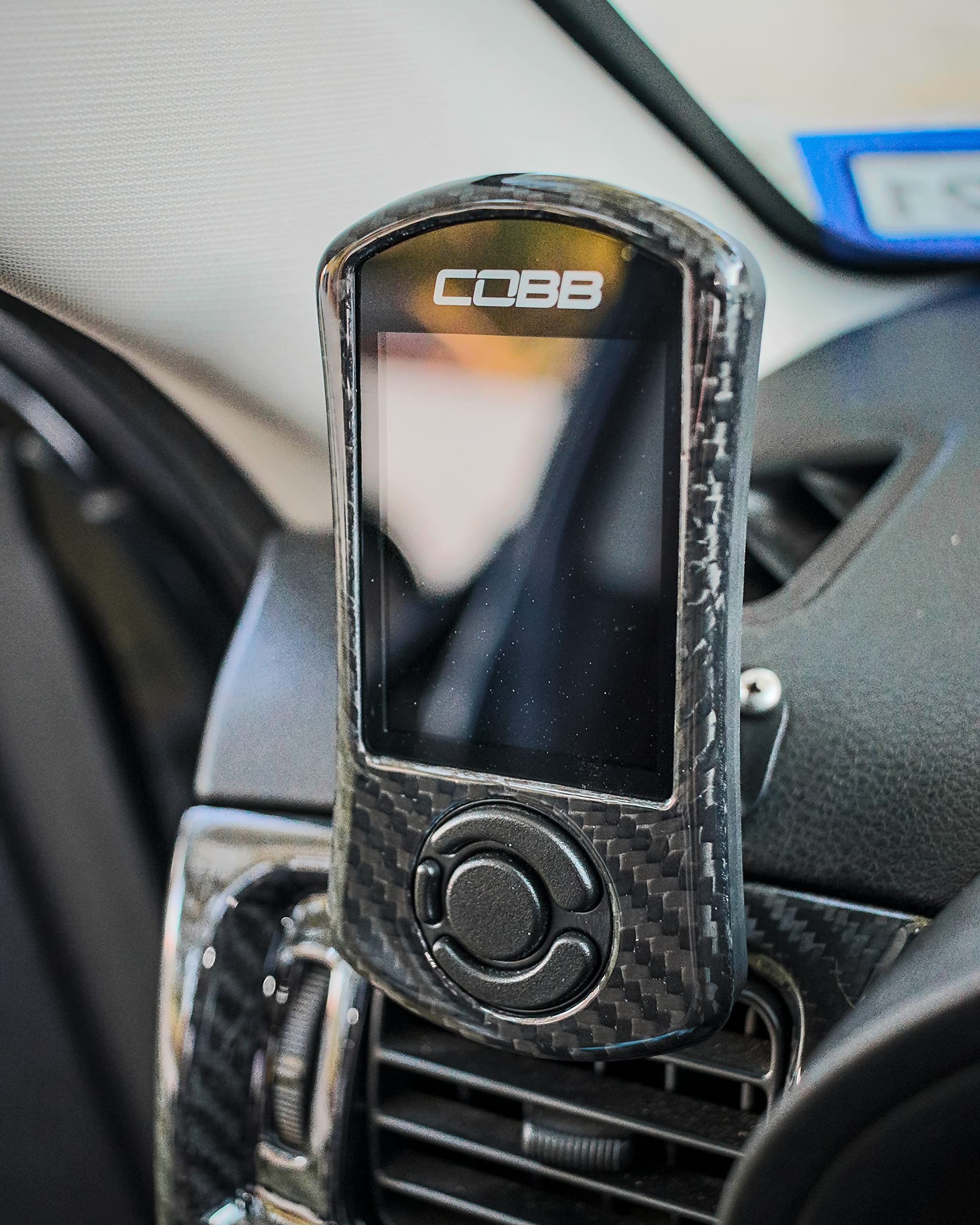 Prawdziwa sucha nakładka z włókna węglowego, dodatkowa osłona płyty czołowej, kompatybilna z Cobb Subaru ACCESSPORT V3 (AP3-SUB-004)