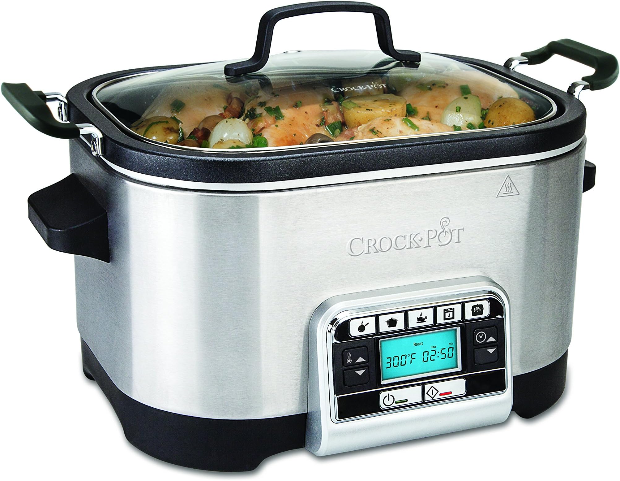 Crockpot Multi-Cooker| Programmable with Slow Cooker, Saute, Roaster & Food Steamer| 5.6L (6-7 People) | Removable Bowl [CSC024]