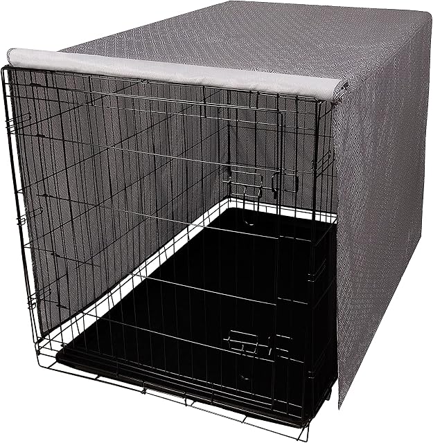 Pet Prime Dog Crate Cover - Indoor Durable Windproof Kennel Cage Cover - Puppy Eliminate Polyester Dog Anxiety Fit for 24 30 36 42 48 Inches Wire Dog Crate for Small Medium and Large Dog (Cover Only)
