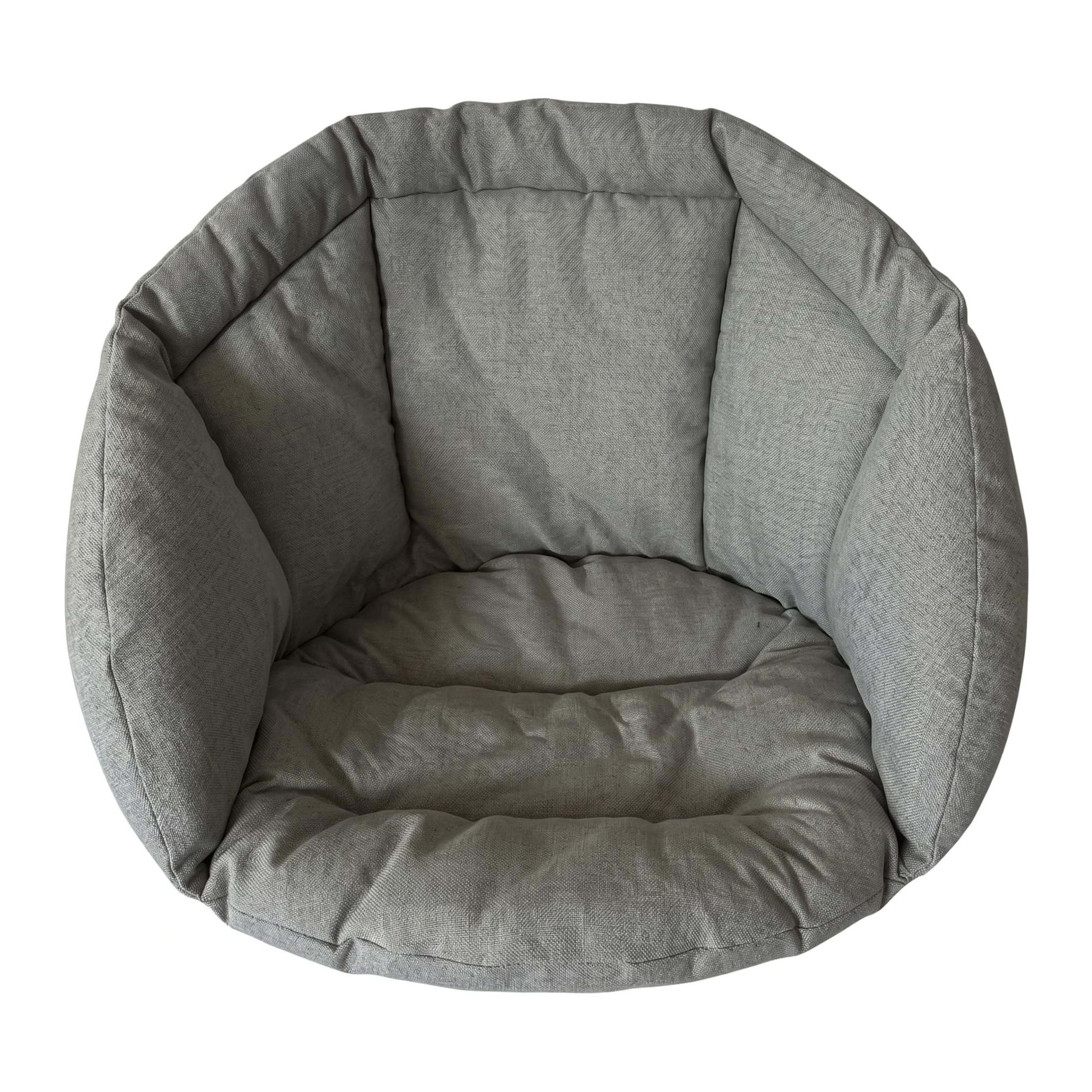 Ameble Breathable Linen Blend Egg Chair Cushion Replacement for Indoor & Outdoor Comfort - Dark Gray