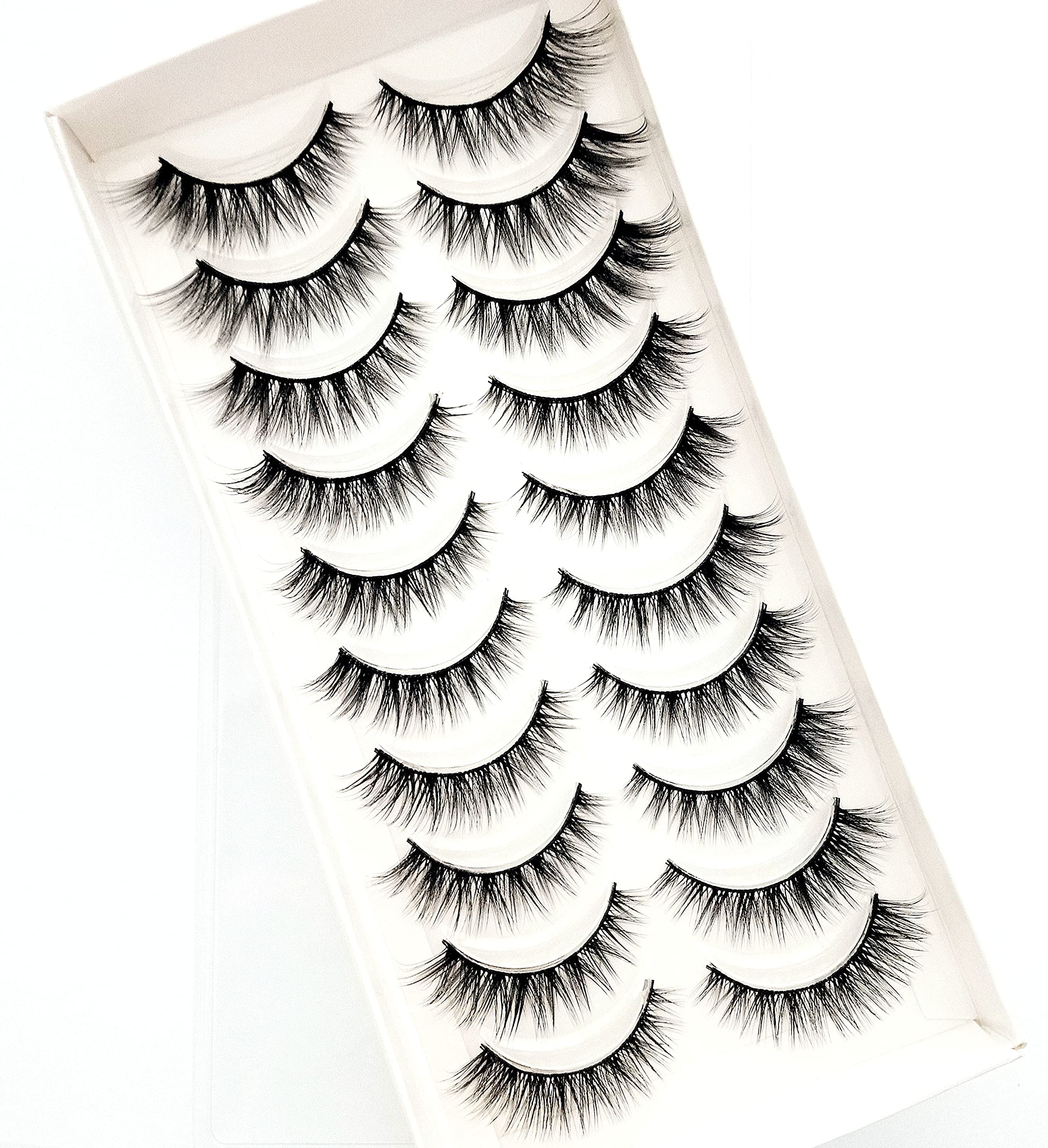 HBZGTLAD 10 Pairs Fluffy False Eyelashes Natural Faux Mink Strip 3D Lashes Pack Make Up Beauty Tools (3D-54)