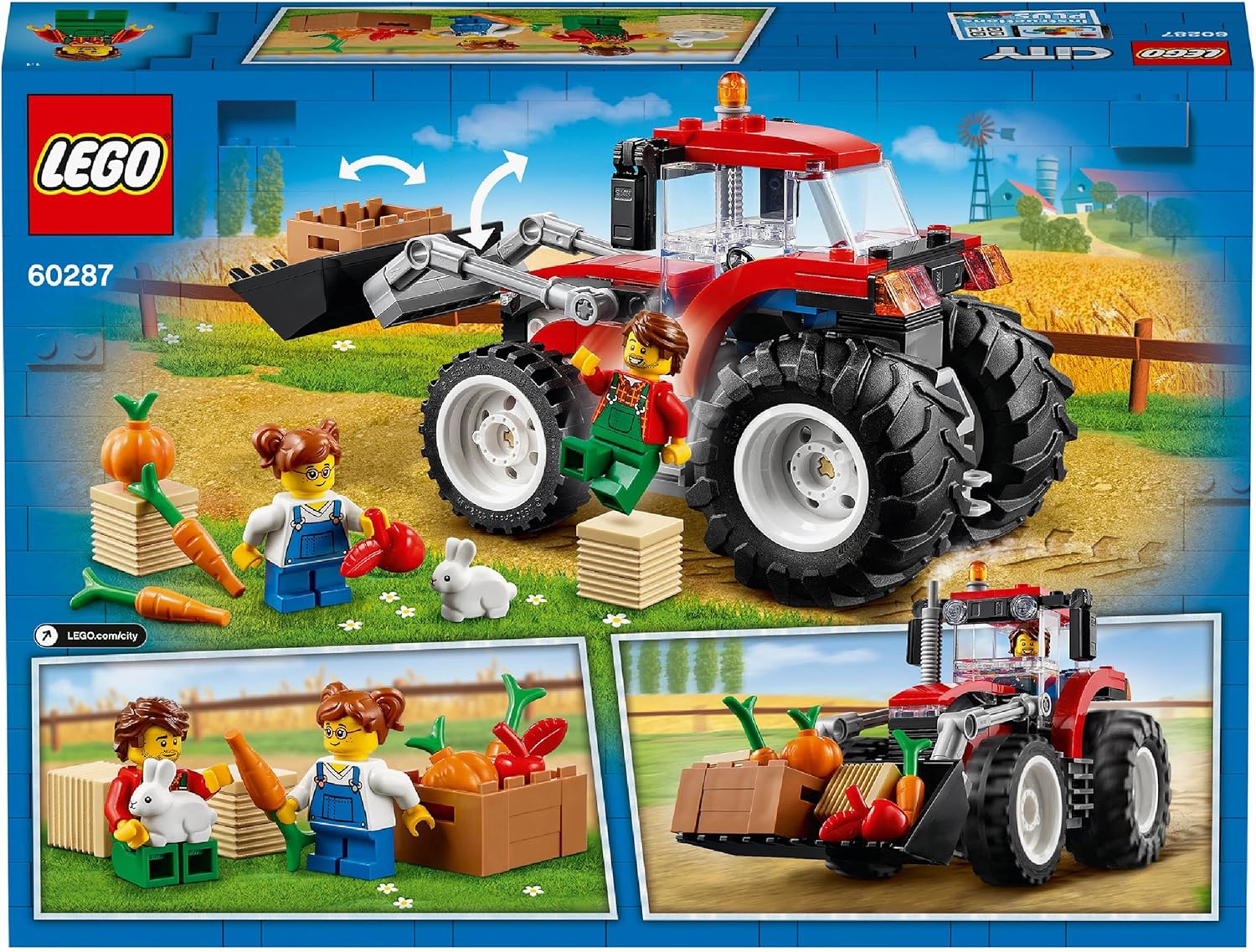 Lego 60287 City Large Tractor Vehicles, Toy Farm, Mini Farmer Figure, Gift 5 Year Old, Birthday or School Detail
