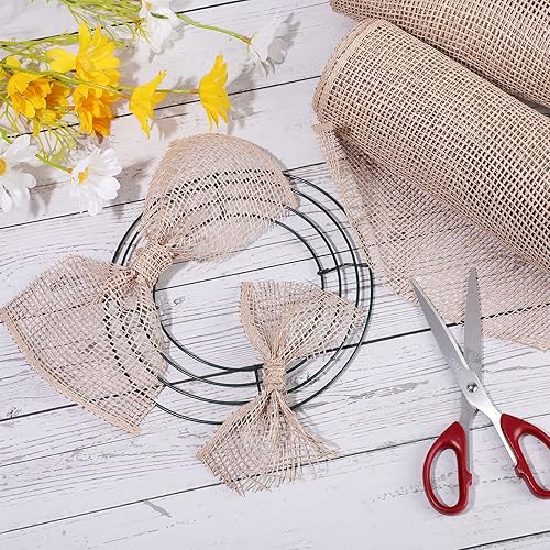 Vista 70 de 3 rollos de malla decorativa de arpillera de poliéster de 10 pulgadas de ancho, rollos de cinta decorativa de poliéster para decoración de coronas