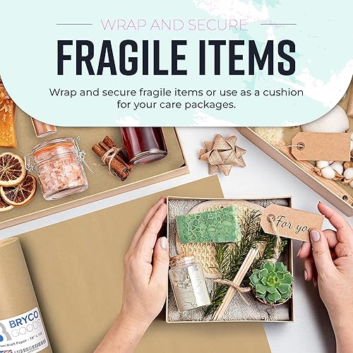 Vista 61 de Bryco Goods Rollo de papel kraft blanco de 18 x 1200 pulgadas (100 pies), paquete de 2, papel de caballete para artes y manualidades, revestimiento