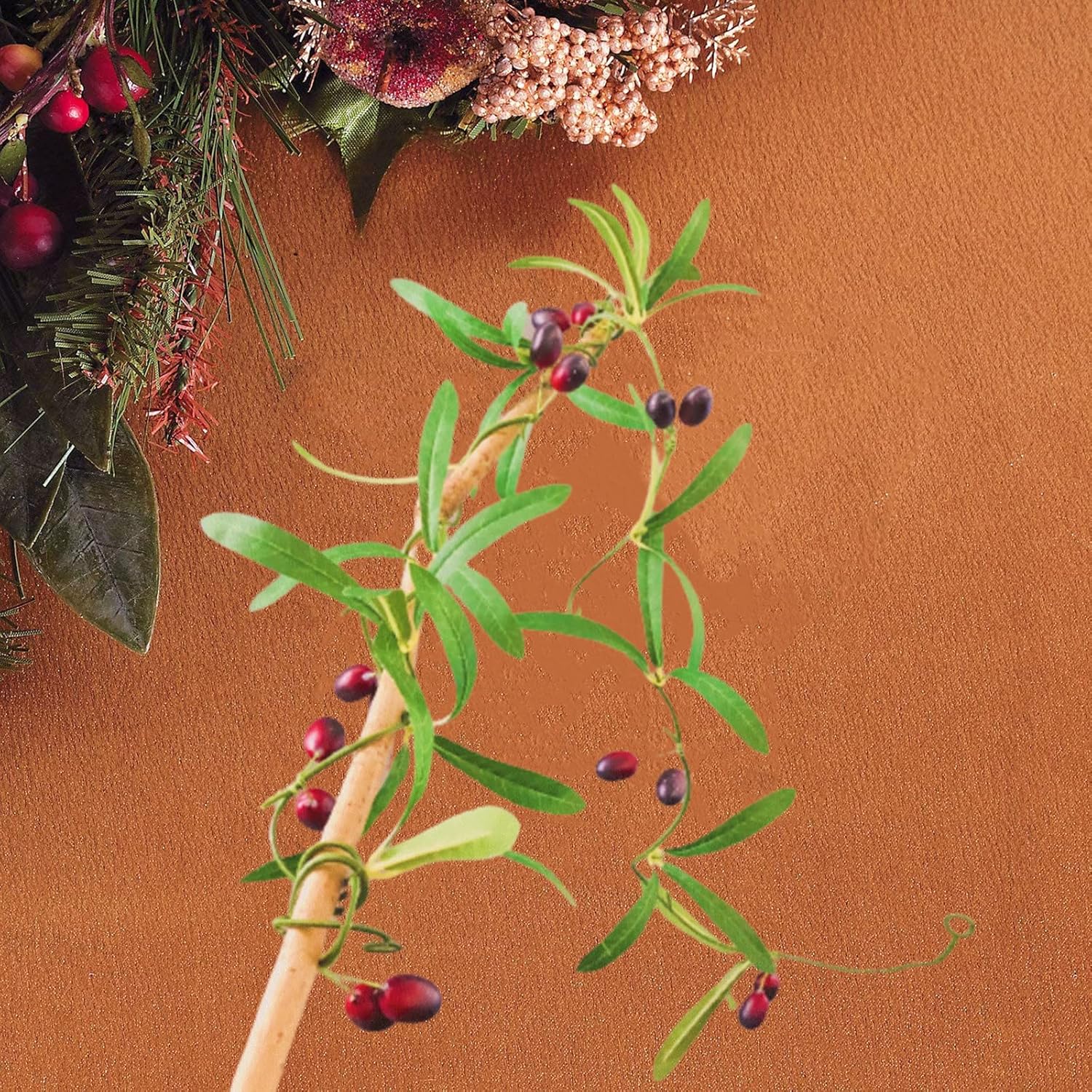 500 PCS Fake Fruits Artificial Olives for DIY Olive Branches Olive Garland Harvest Party Vase Filler Photography Props Decor (Red Olive)