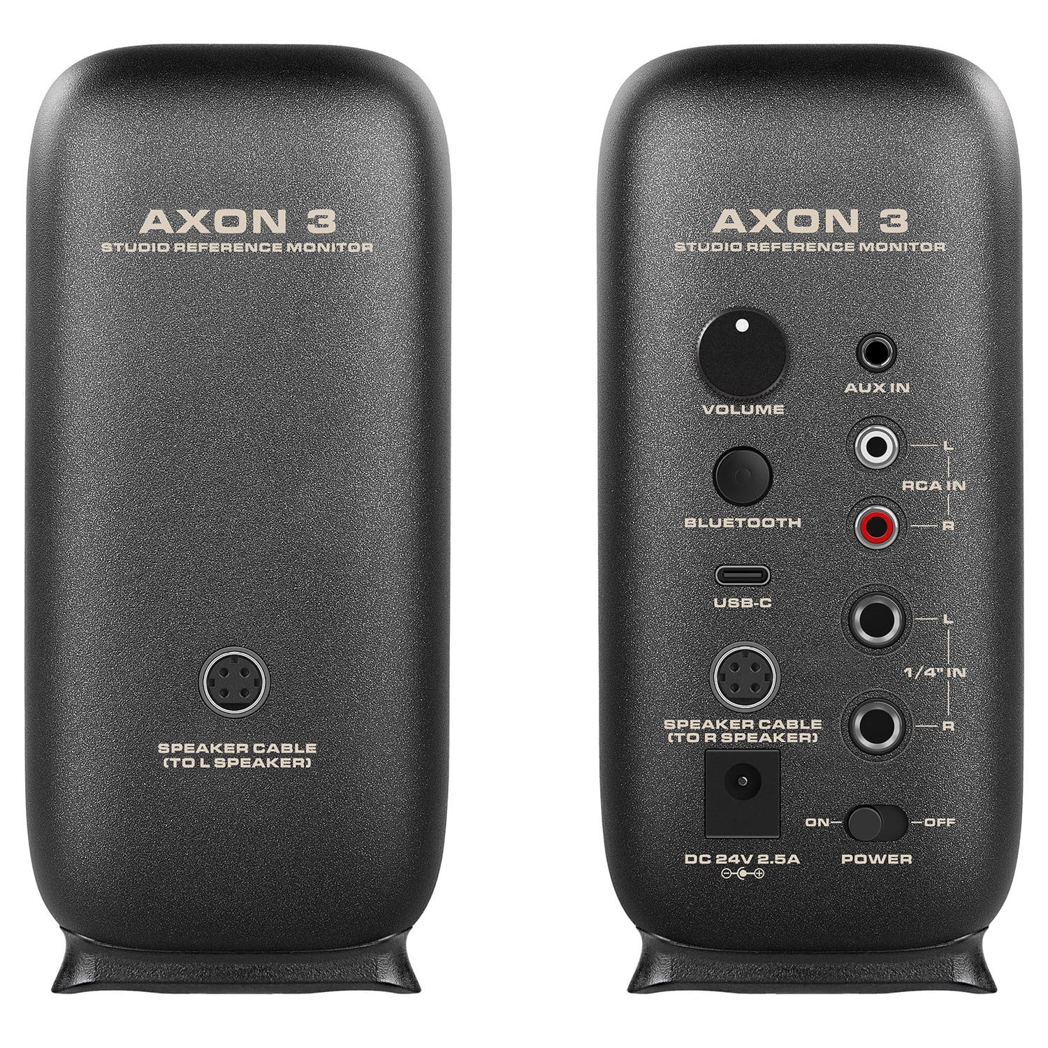 Nu-X | Axon 3 Nearfield Moniteurs de Studio | Haut-parleurs compacts de qualité de référence pour Le mixage et la Surveillance | Bluetooth, Interface Audio USB-C, contrôle de pièce DSP