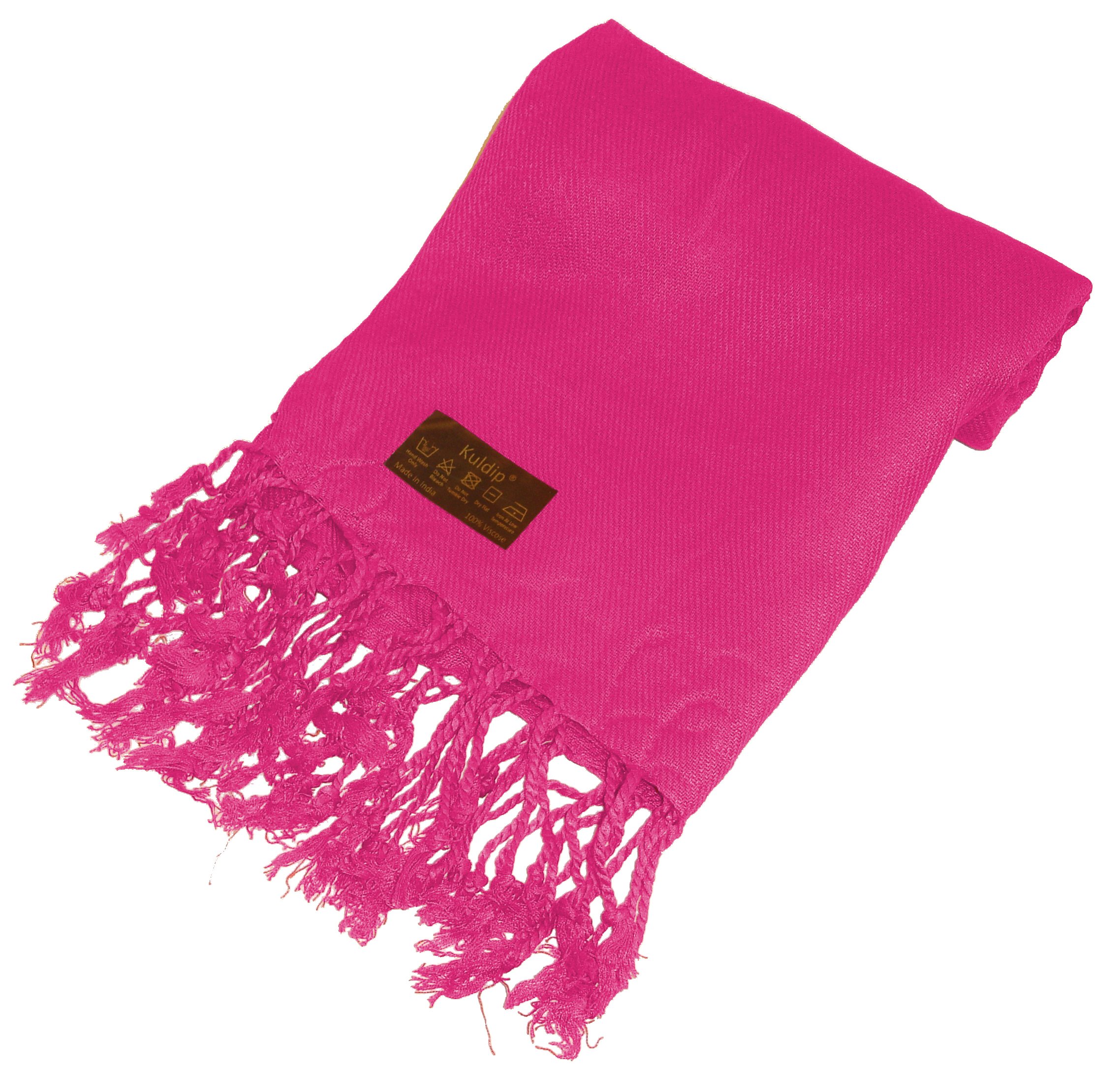 Kuldip Women's Fuchsia Pink 'Seconds' Pashmina Scarf - Great Value Shawl & Wrap With Minor Flaws In