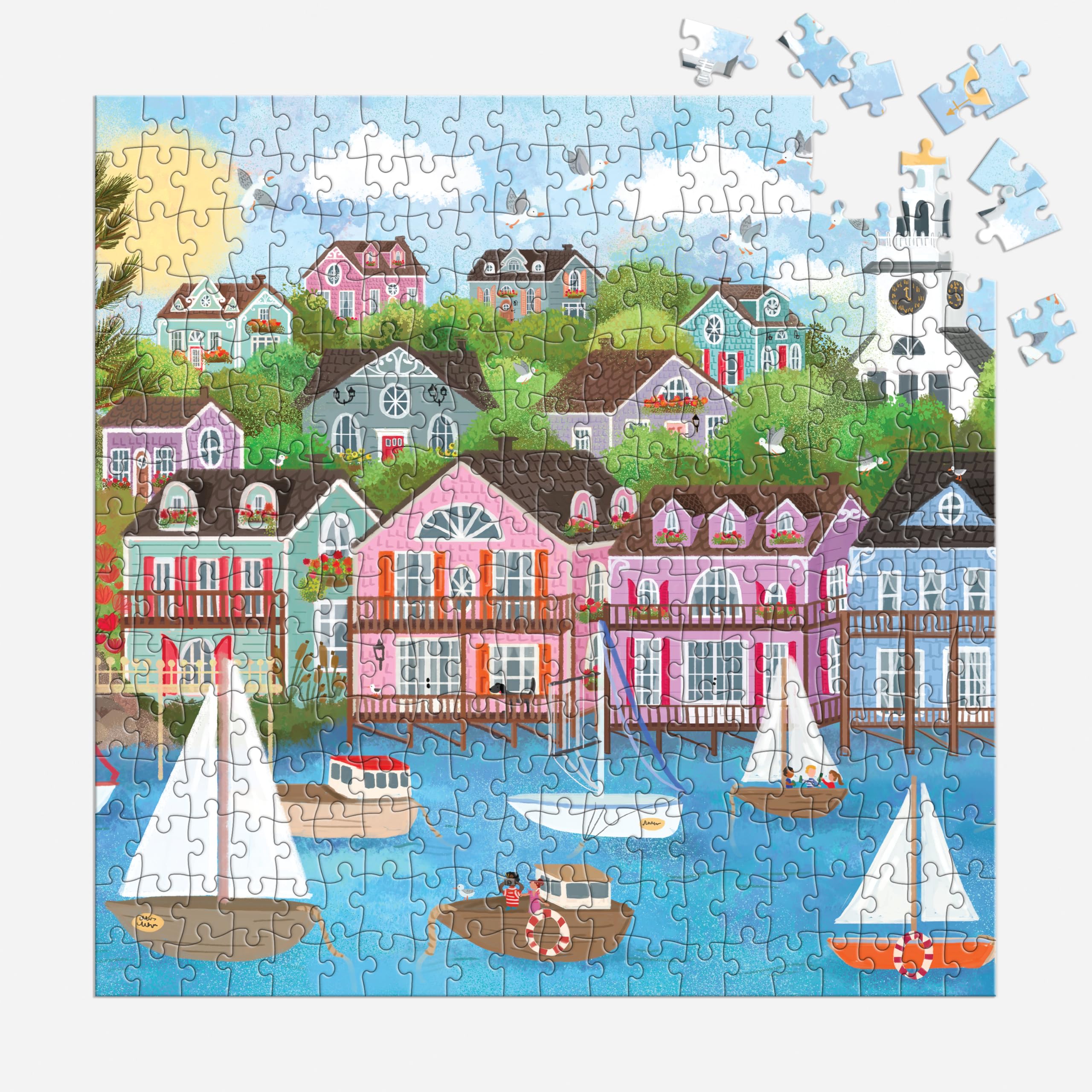Amazon.com: Galison Harbor by The Sea – 300 Piece Joy Laforme